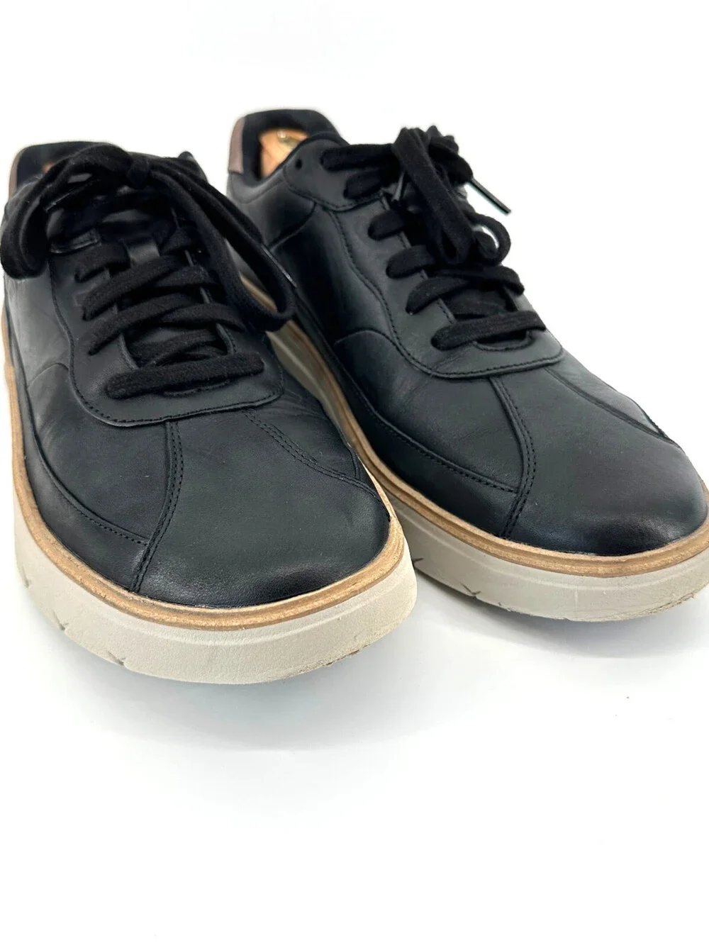 Men's Cole Haan GrandPro FeatherArc Bike Toe Black Leather Sneaker C40475 10M